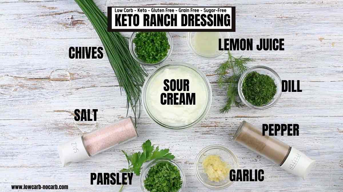 Ketogenic Ranch Dressing ingredients needed.