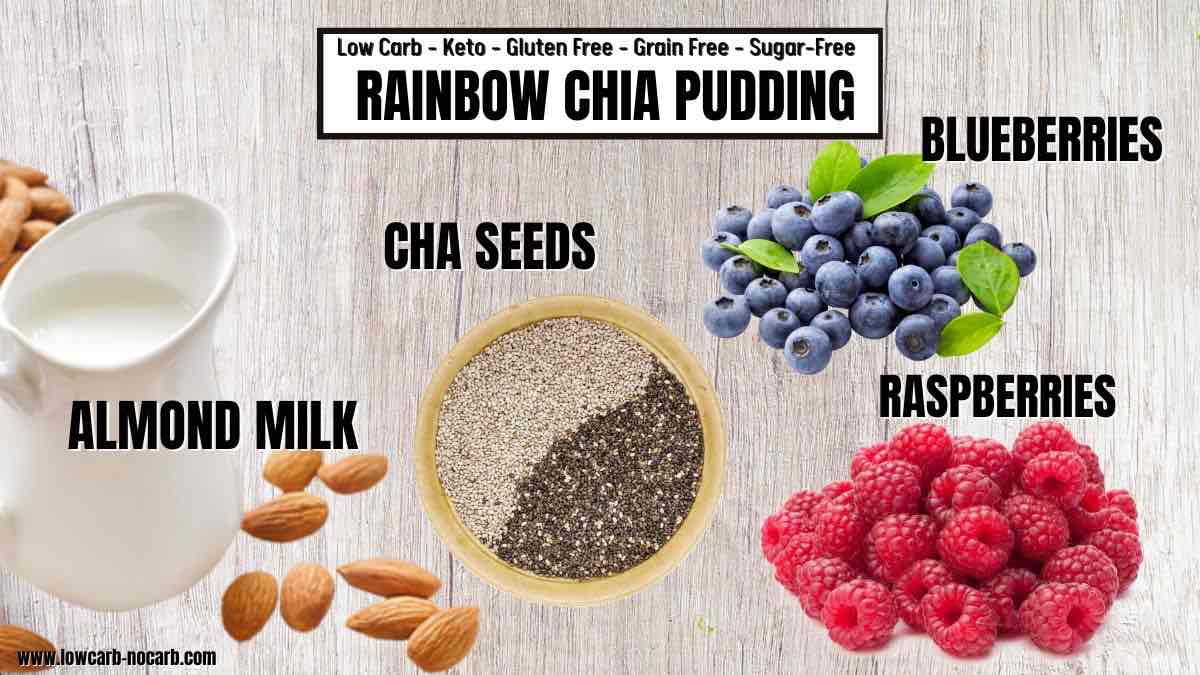Healthy Chia Seed Pudding Ingredients needed.