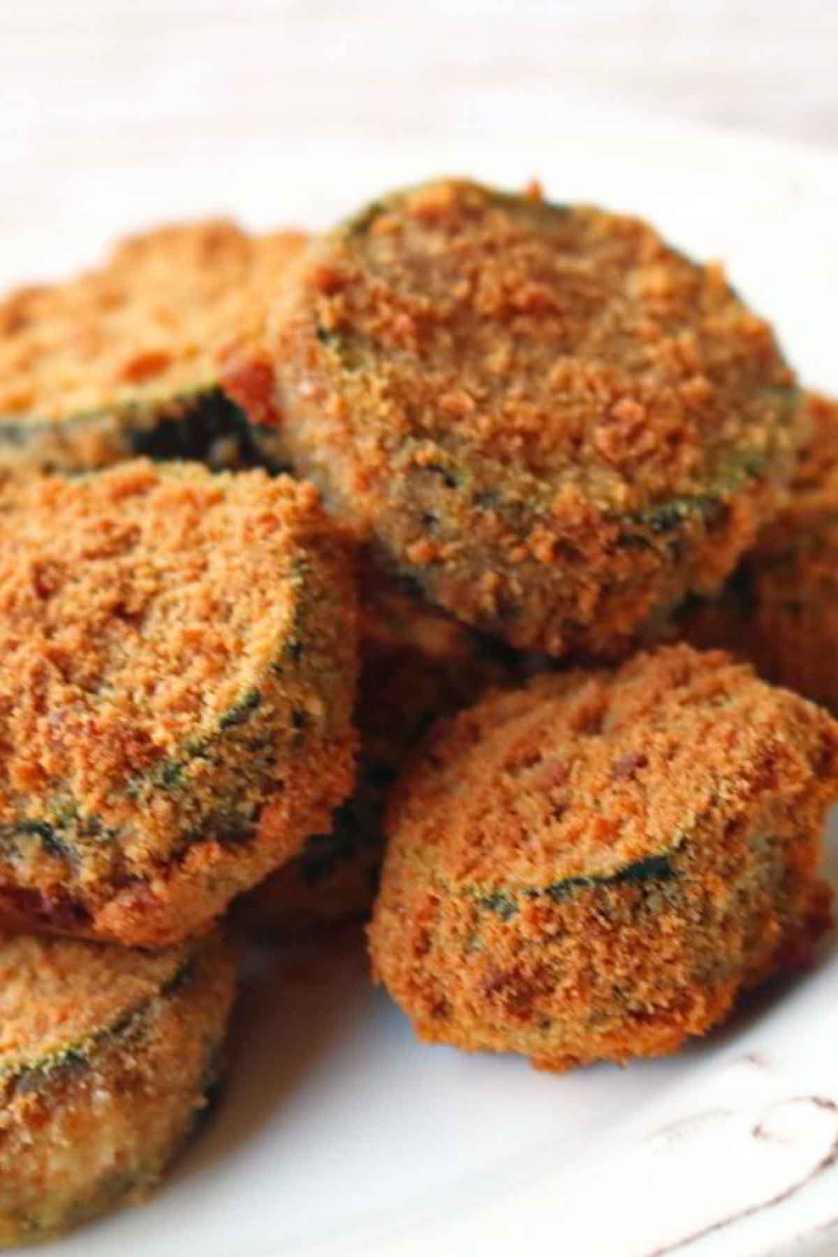 keto zucchini baked with breadcrumbs.