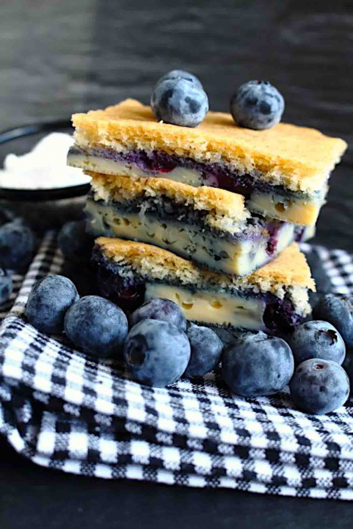 Keto Coffee Cake with blueberries.