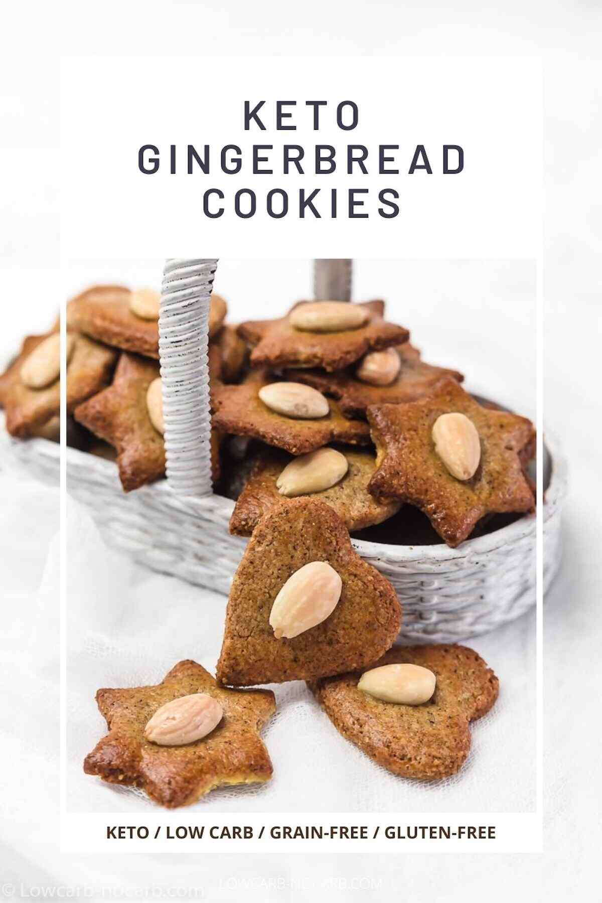 keto gingerbread cookies in a basket.