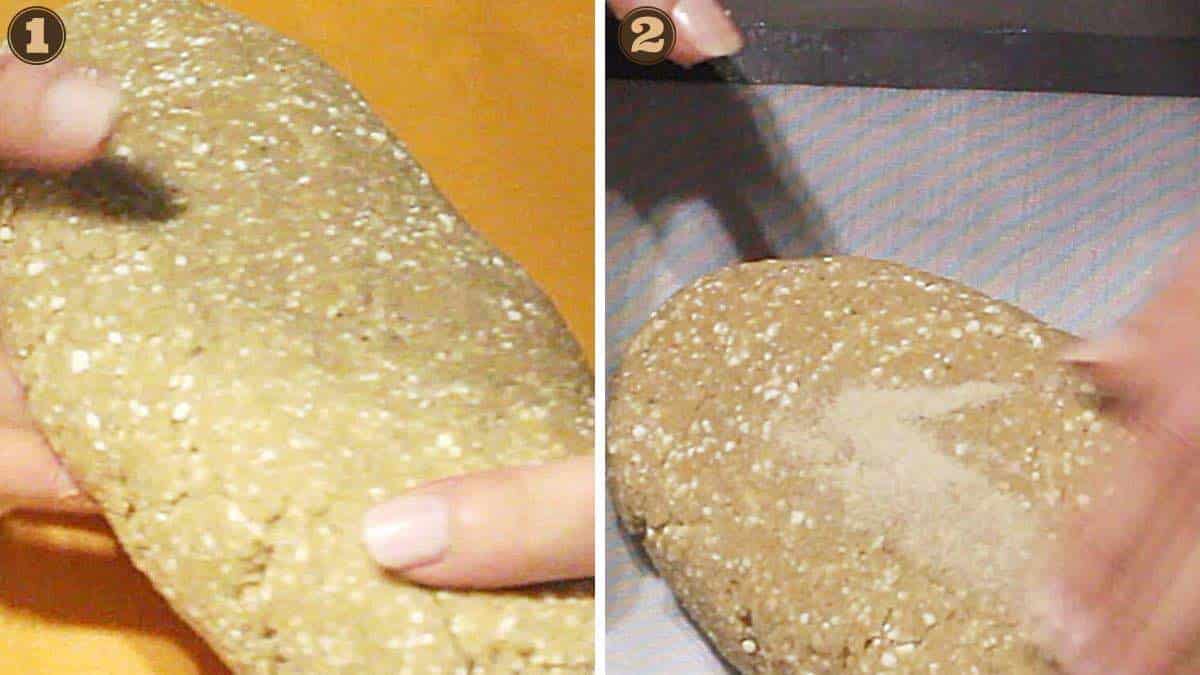 High Fiber Bread shaping the loaf.
