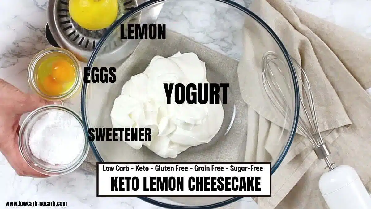 Ingredients needed for Lemon Cheesecake in n Instant Pot.