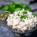 Keto Sausage Gravy served with chives.