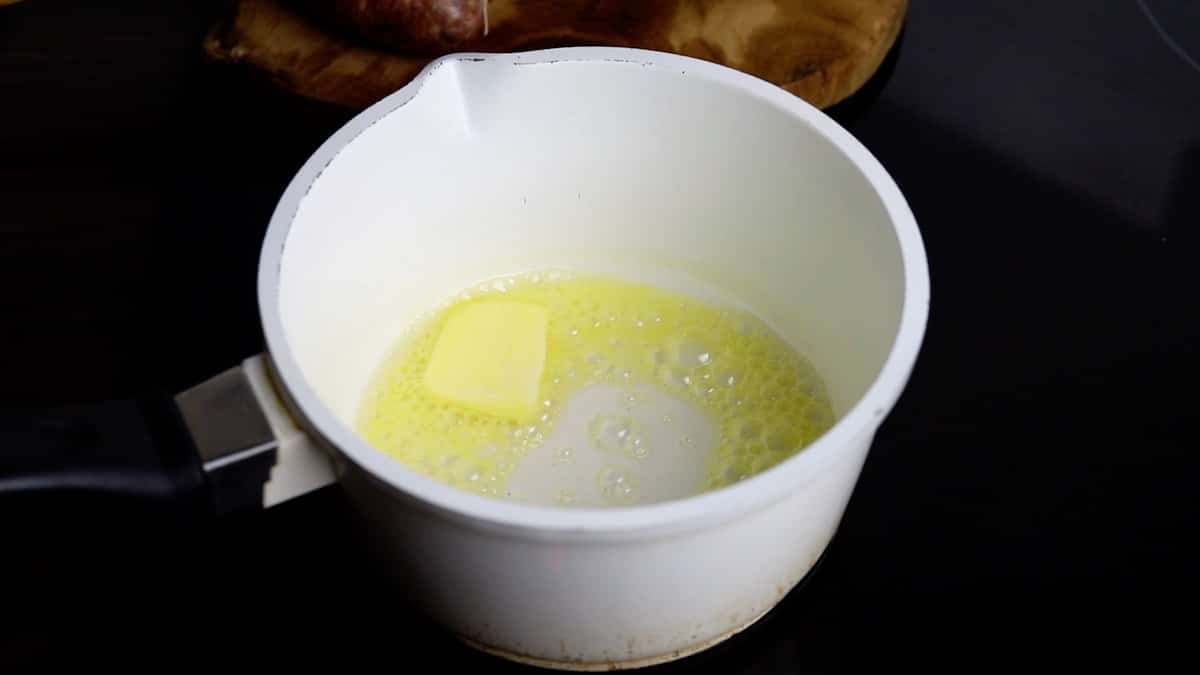 White Gravy Recipe melting butter.
