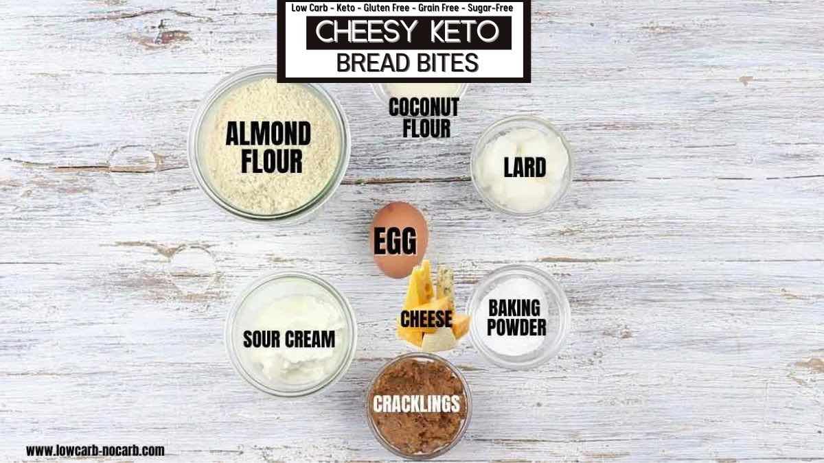 Almond Keto Bread bites ingredients needed.