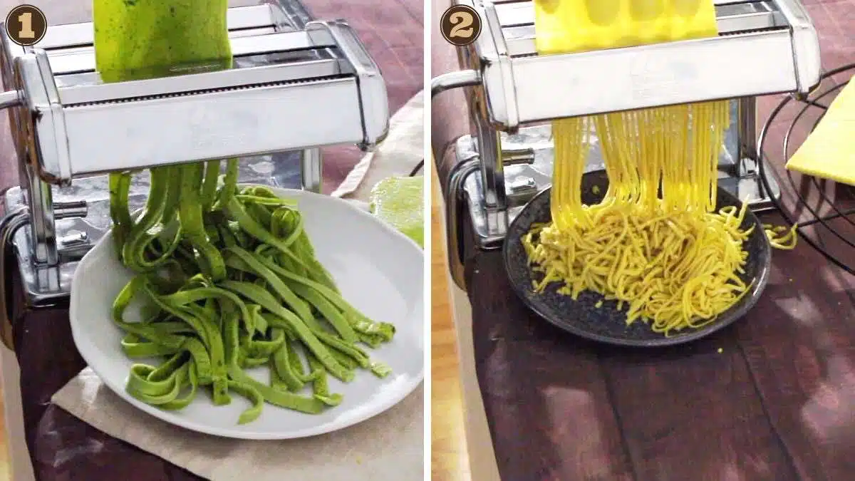 No Carb Pasta cutting with pasta machine.
