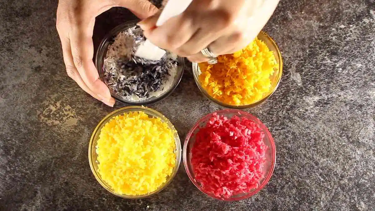 Baking Sprinkles mixing various colors.