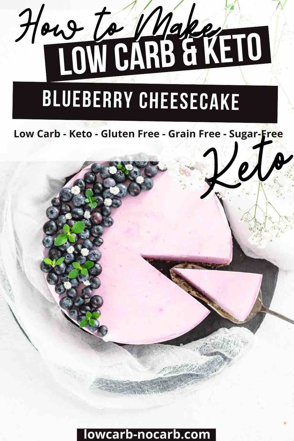 Keto Cheesecake with piece of cake on the side.