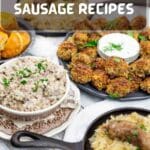 Recipes with Sausage Meat served on a table.