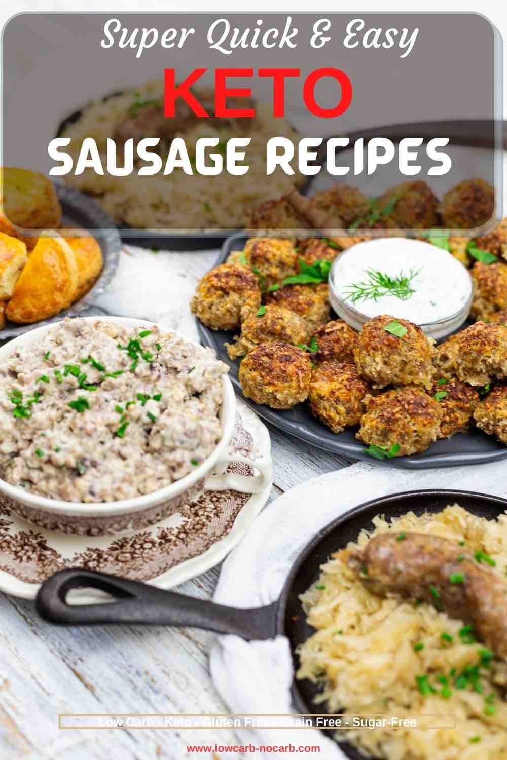 Recipes with Sausage Meat served on a table.