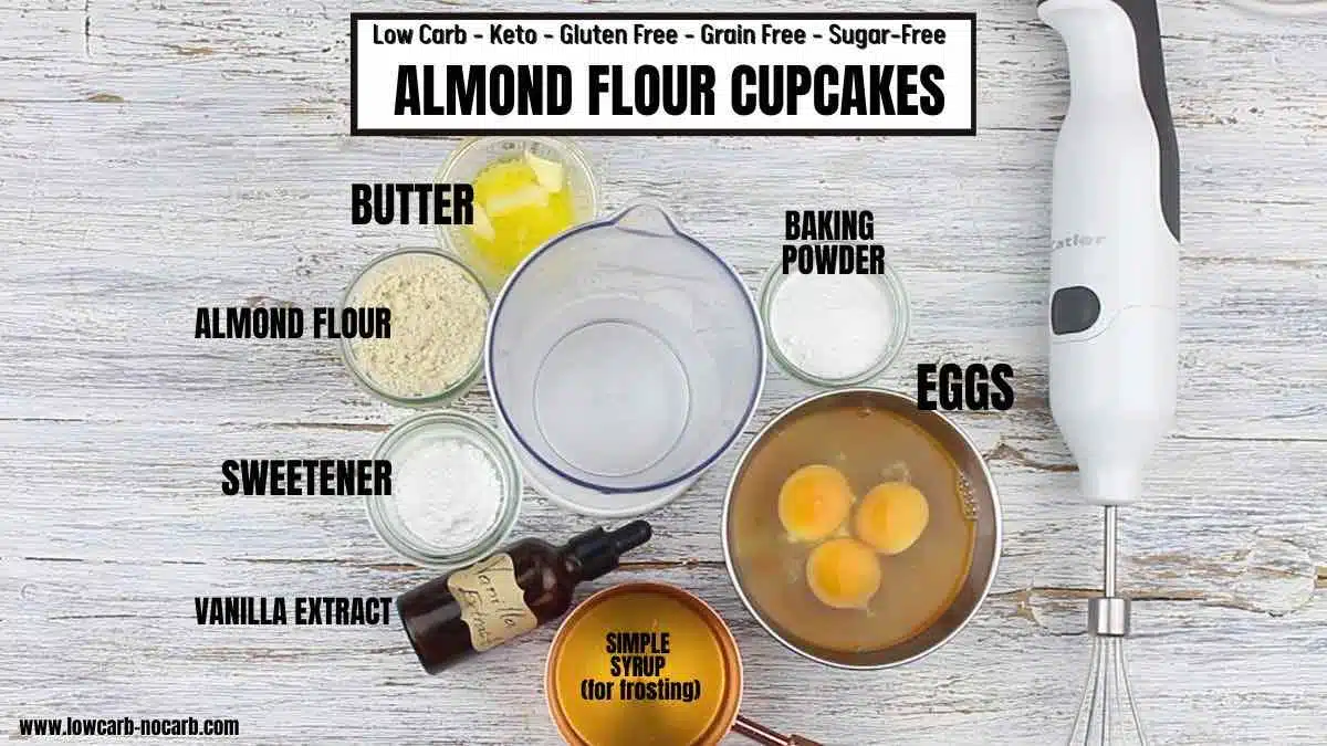 Easy Cupcake Recipe ingredients needed.