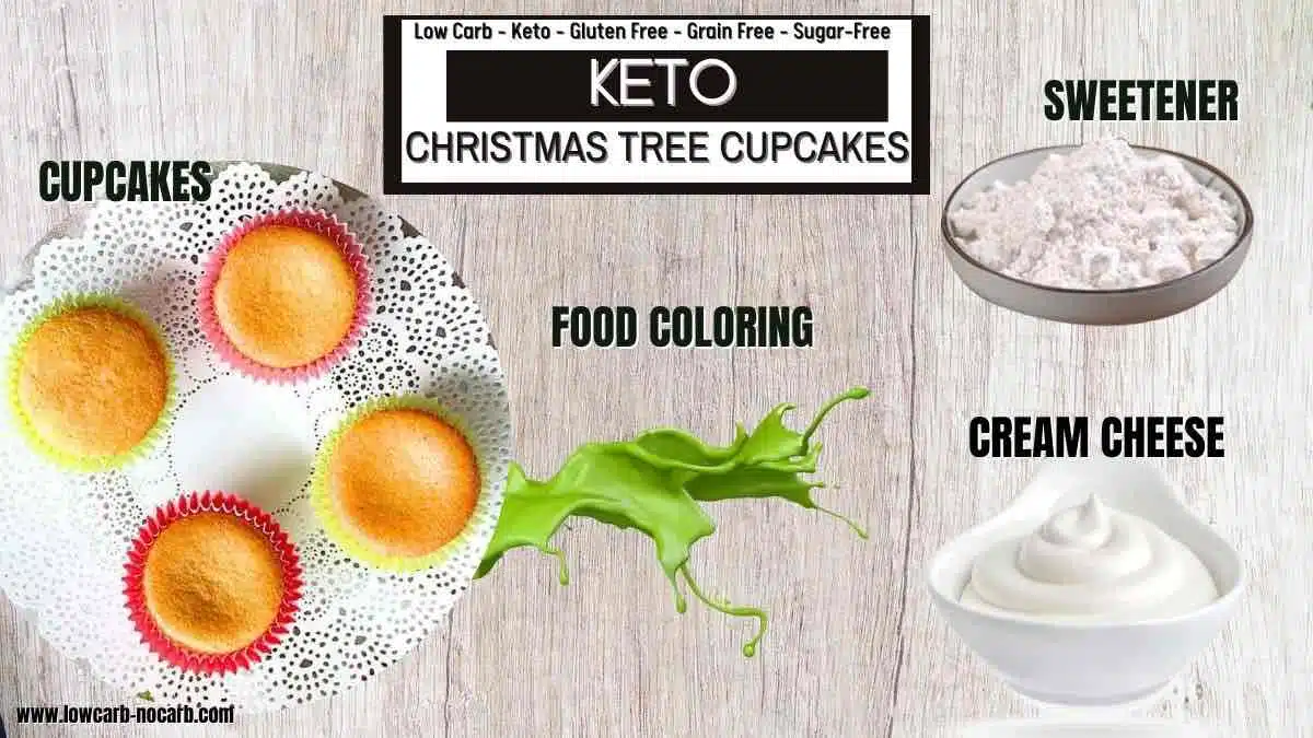 Holiday cupcakes ingredients needed.
