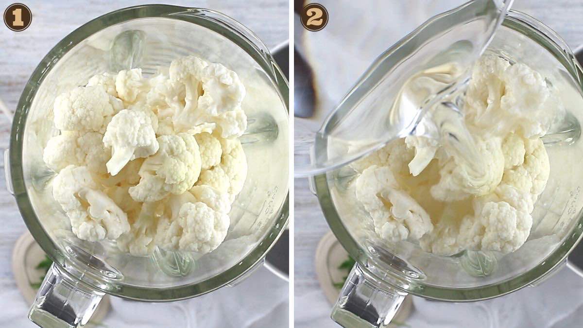 How to cook cauliflower rice blending with water.