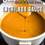 enchilada sauce recipe in a white pot.