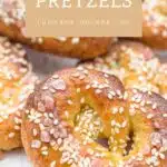 Keto Pretzels baked on a table.