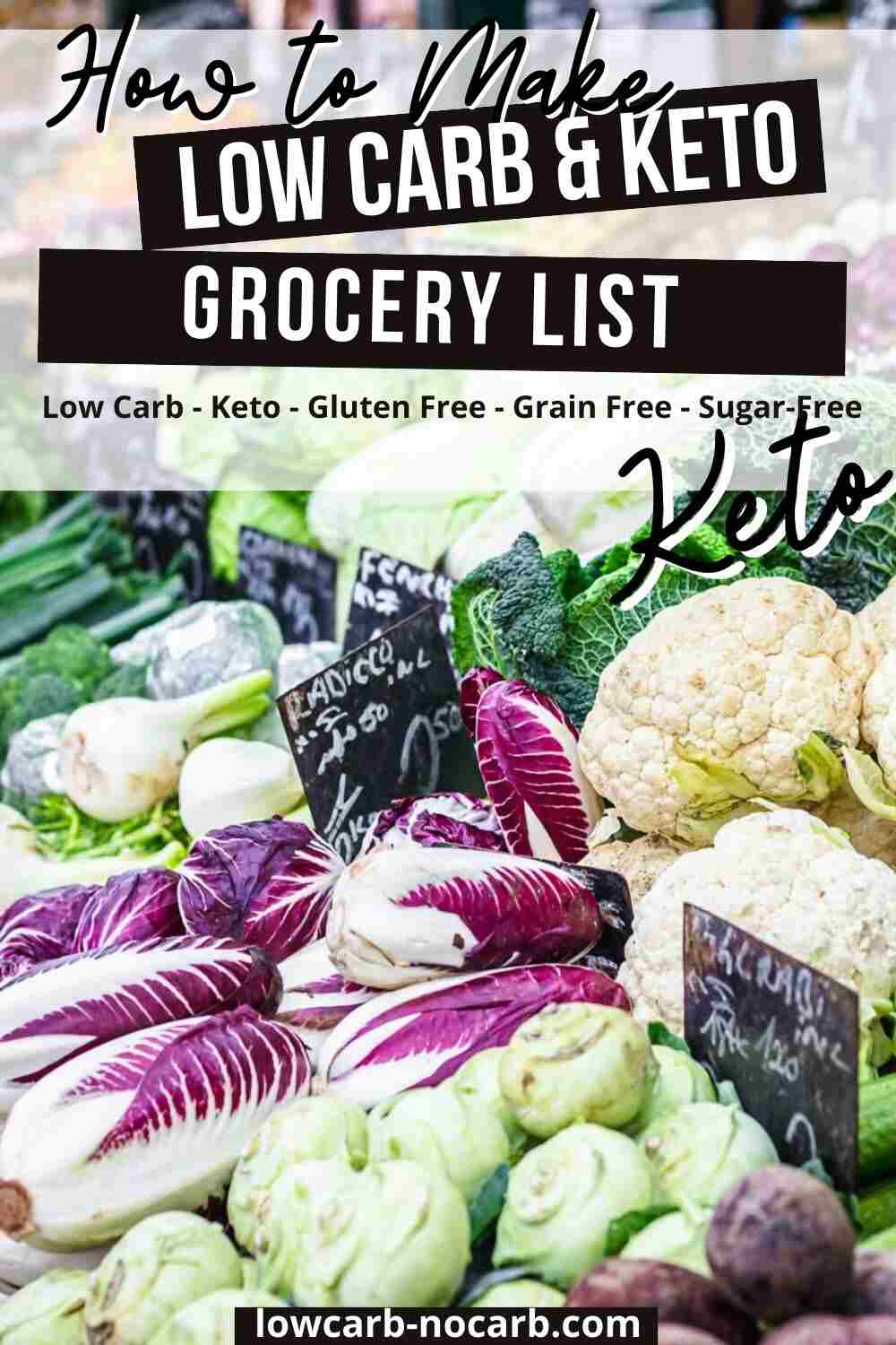 Keto Food List for Beginners vegetables.