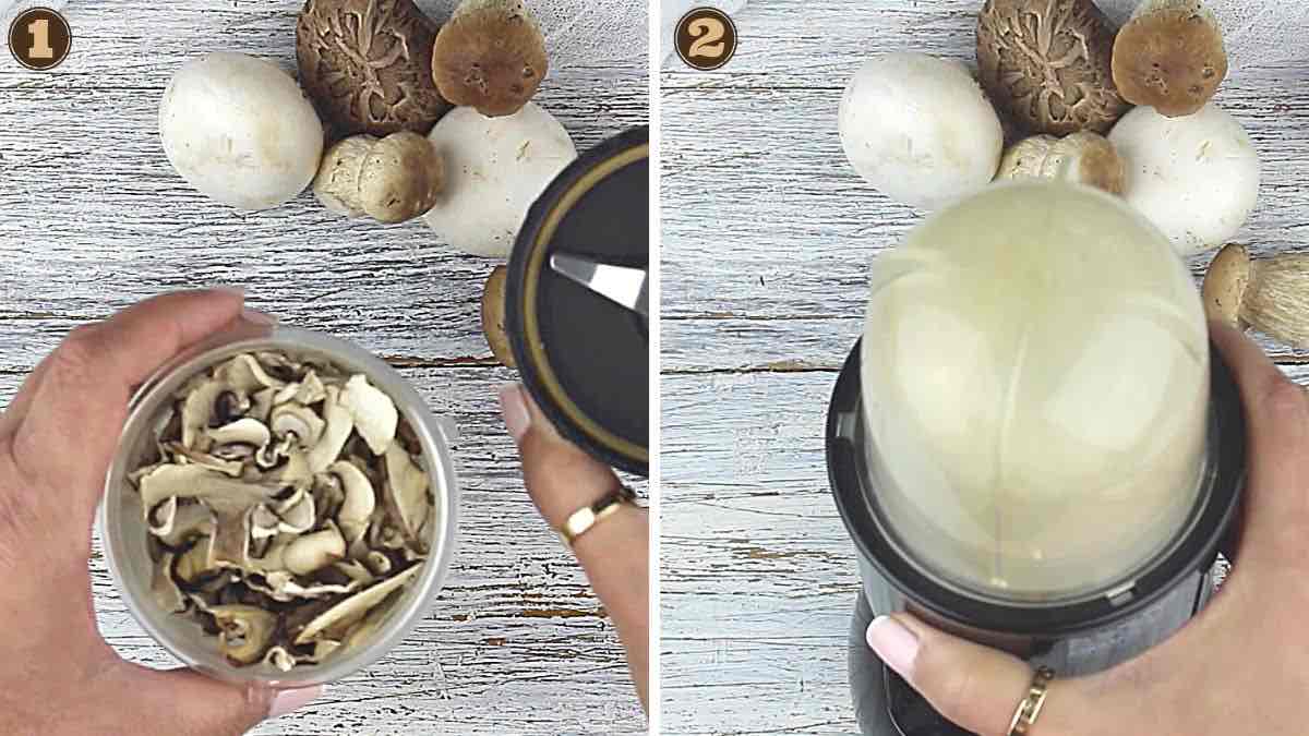 How to make mushroom powder grinding.