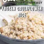 Frozen Cauliflower Rice in a plate.