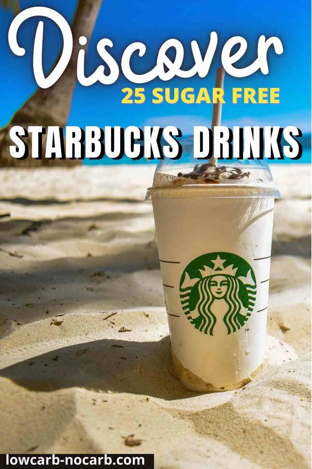 Starbucks Drink on a beach.