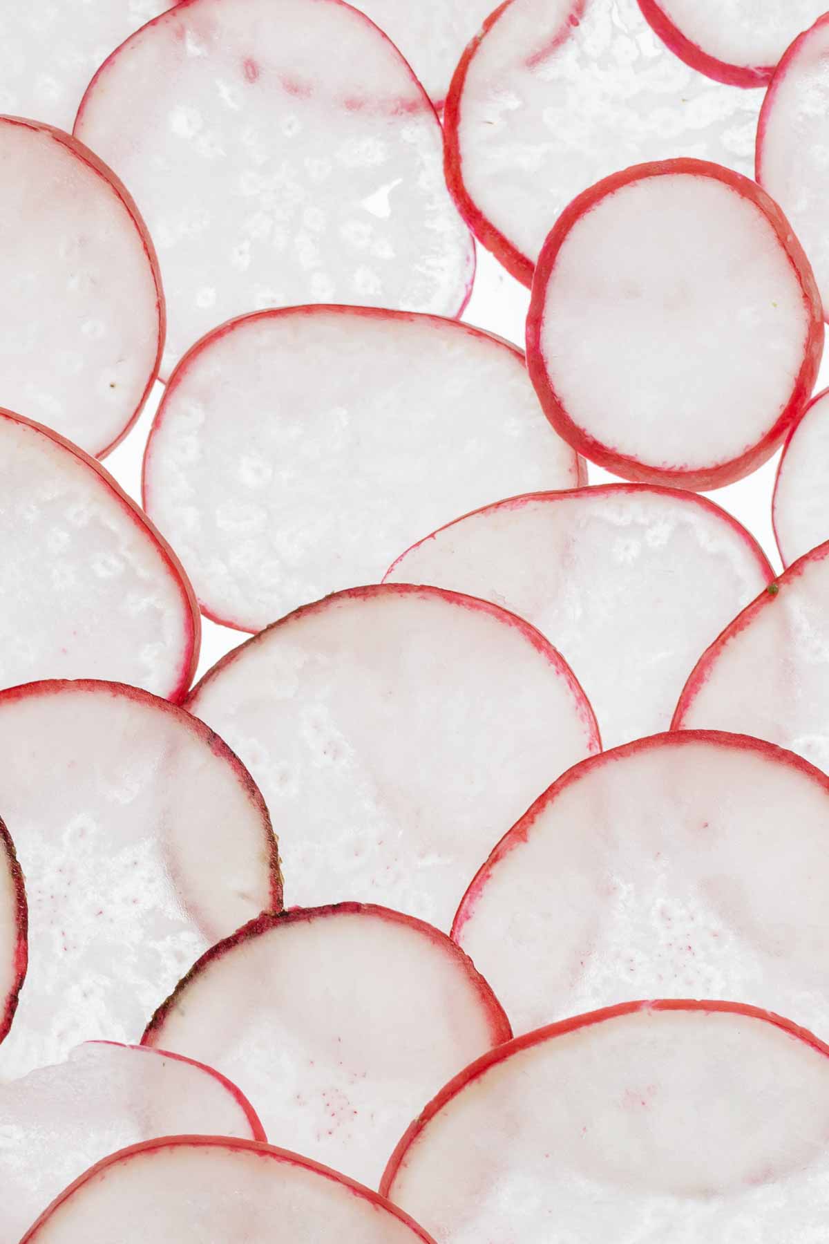 Slices of radishes.