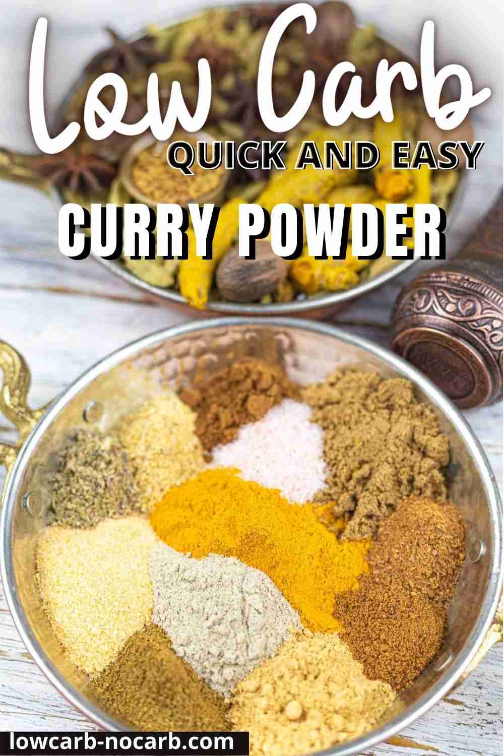 Curry seasoning replacement inside a bowl ready to blend together.