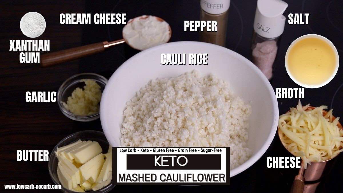 Garlic mashed cauliflower keto ingredients needed.