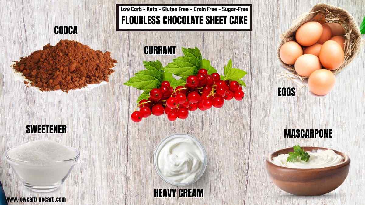 Chocolate flourless cake ingredients needed.