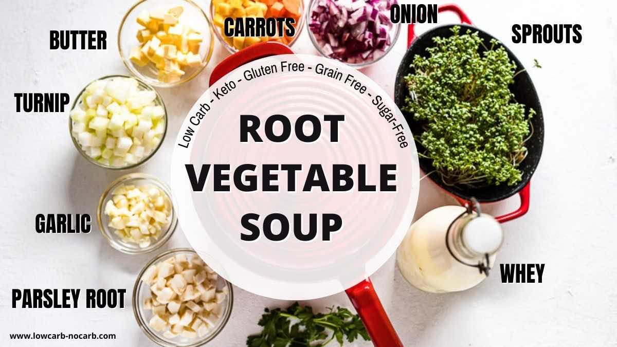 Winter vegetable soup ingredients needed.