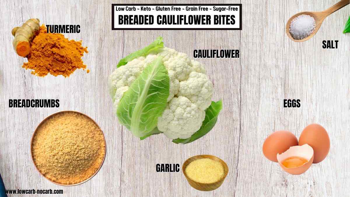 Baked Breaded Cauliflower ingredients needed.