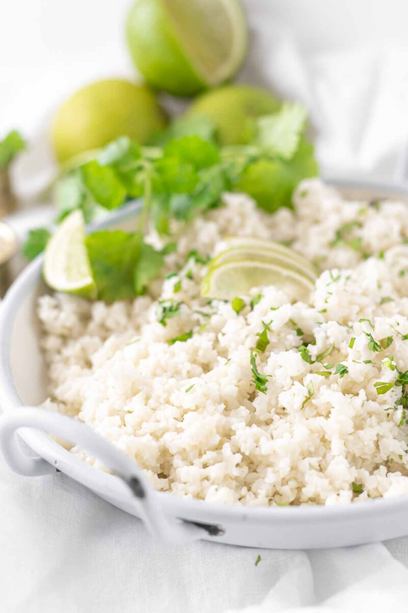 Creamy Coconut Riced Cauliflower Low Carb No Carb