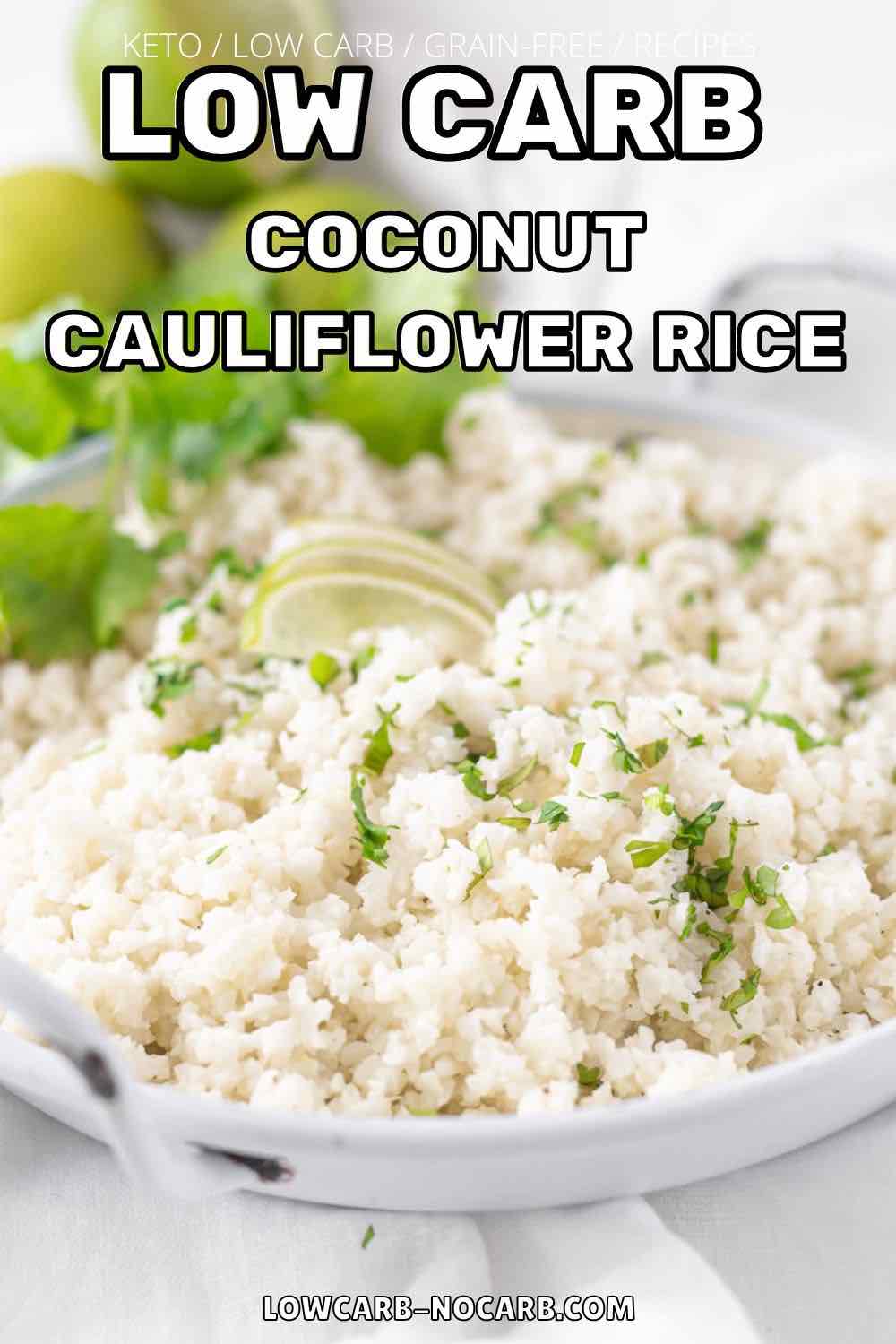 Coconut Cauliflower Rice in a flat bowl.