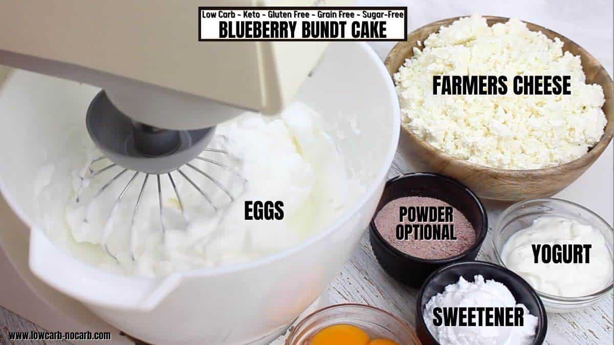 Ingredients needed for bundt cake.