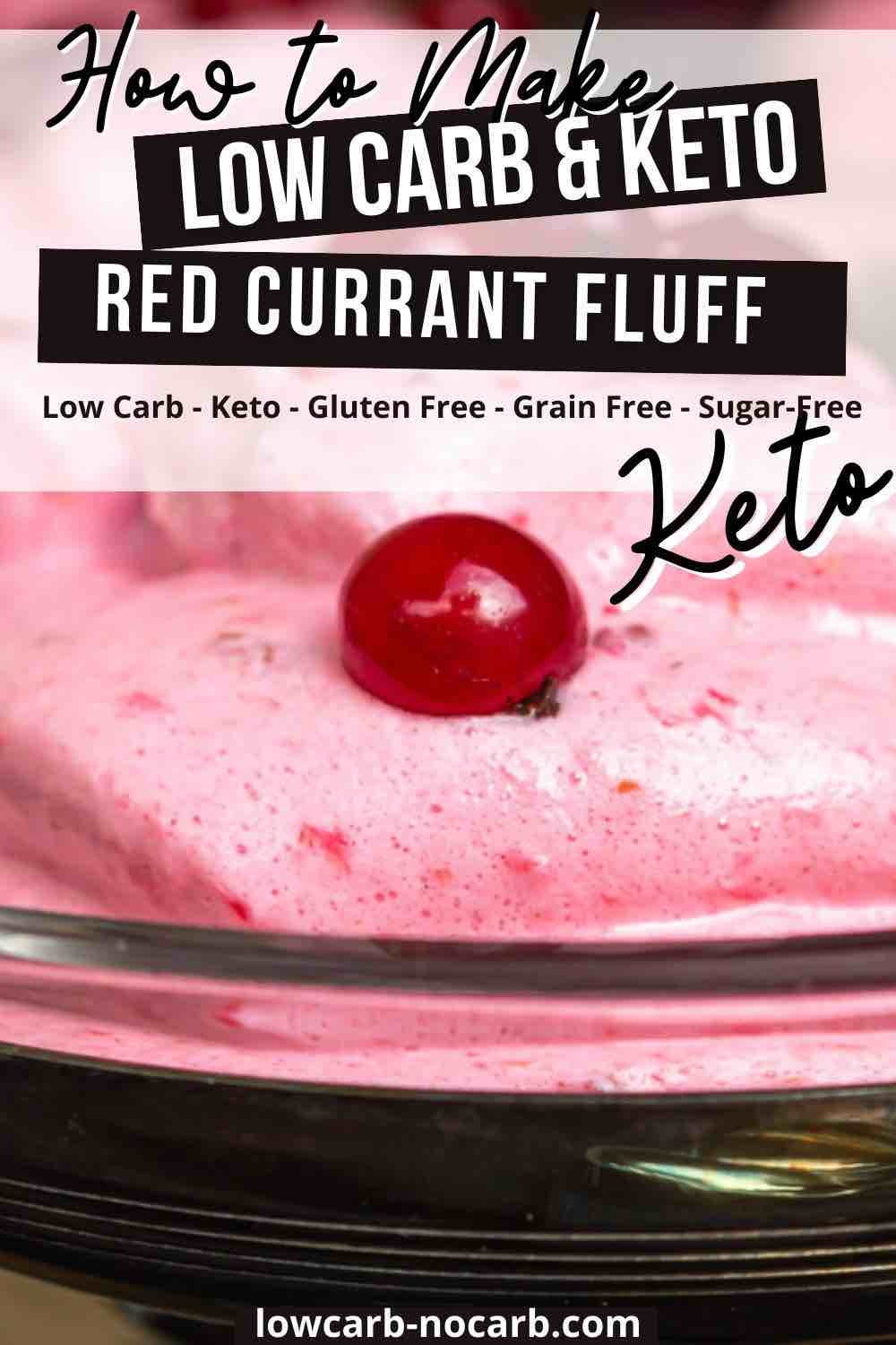 Keto Fluff close up with berry.