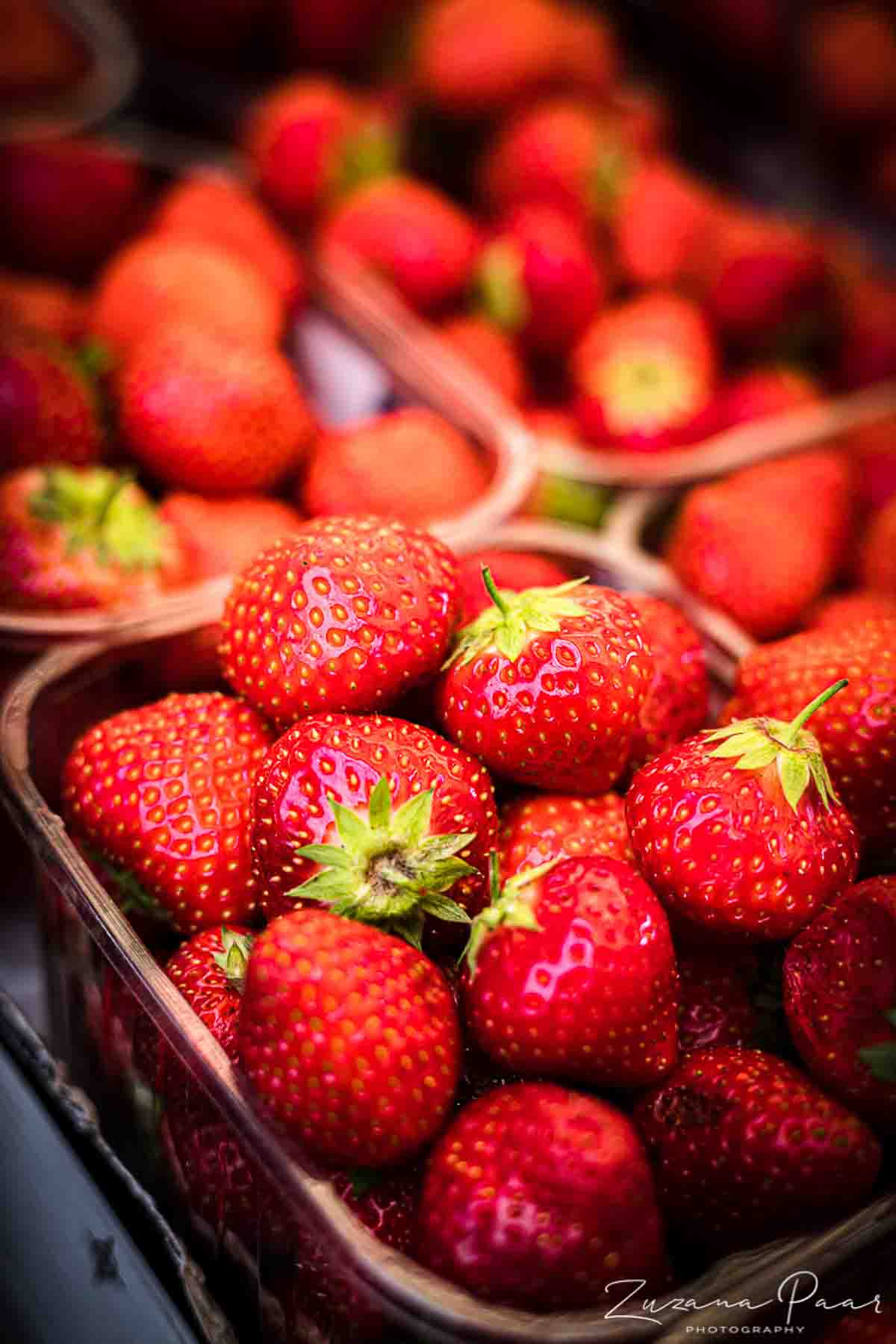 Strawberries in the market.
