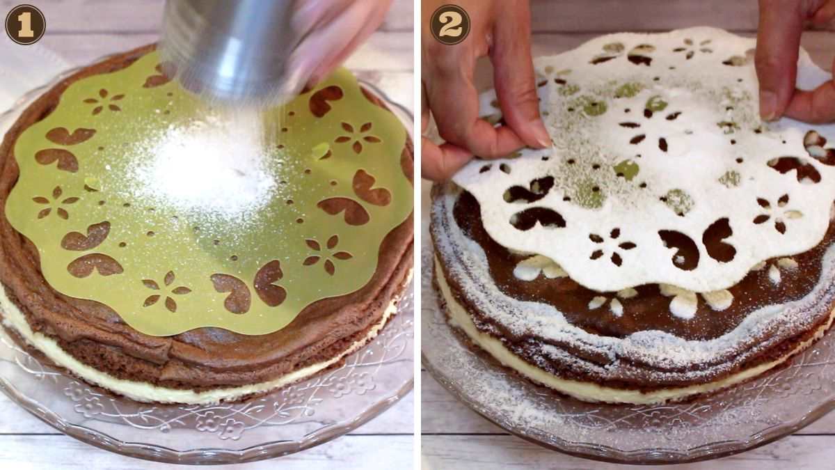 How to decorate a cake with a doily.