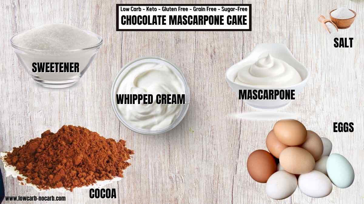 Ingredients for chocolate cake.