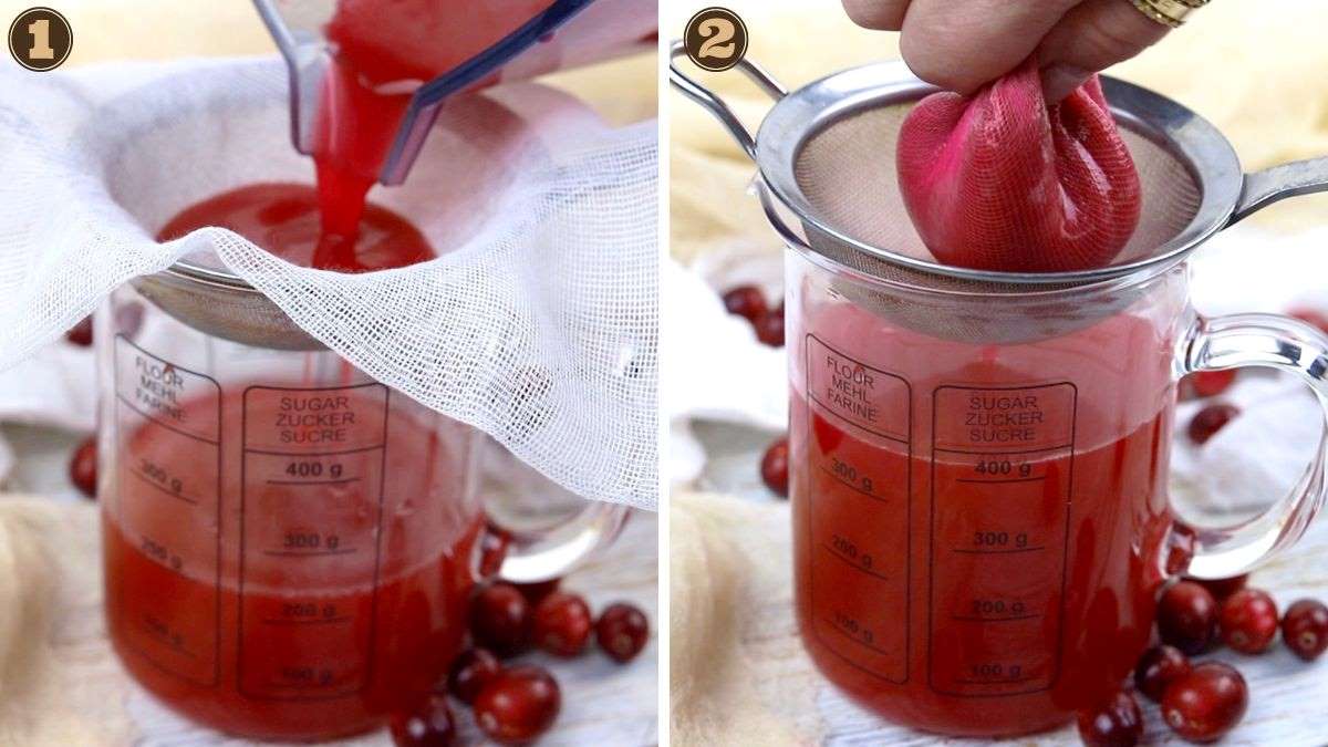 How to make cranberry juice in a jug.