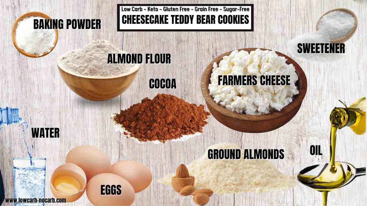The ingredients of a recipe for cheesy cookies.