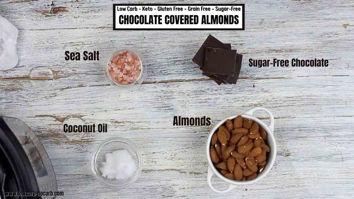 Ingredients for chocolate almonds.