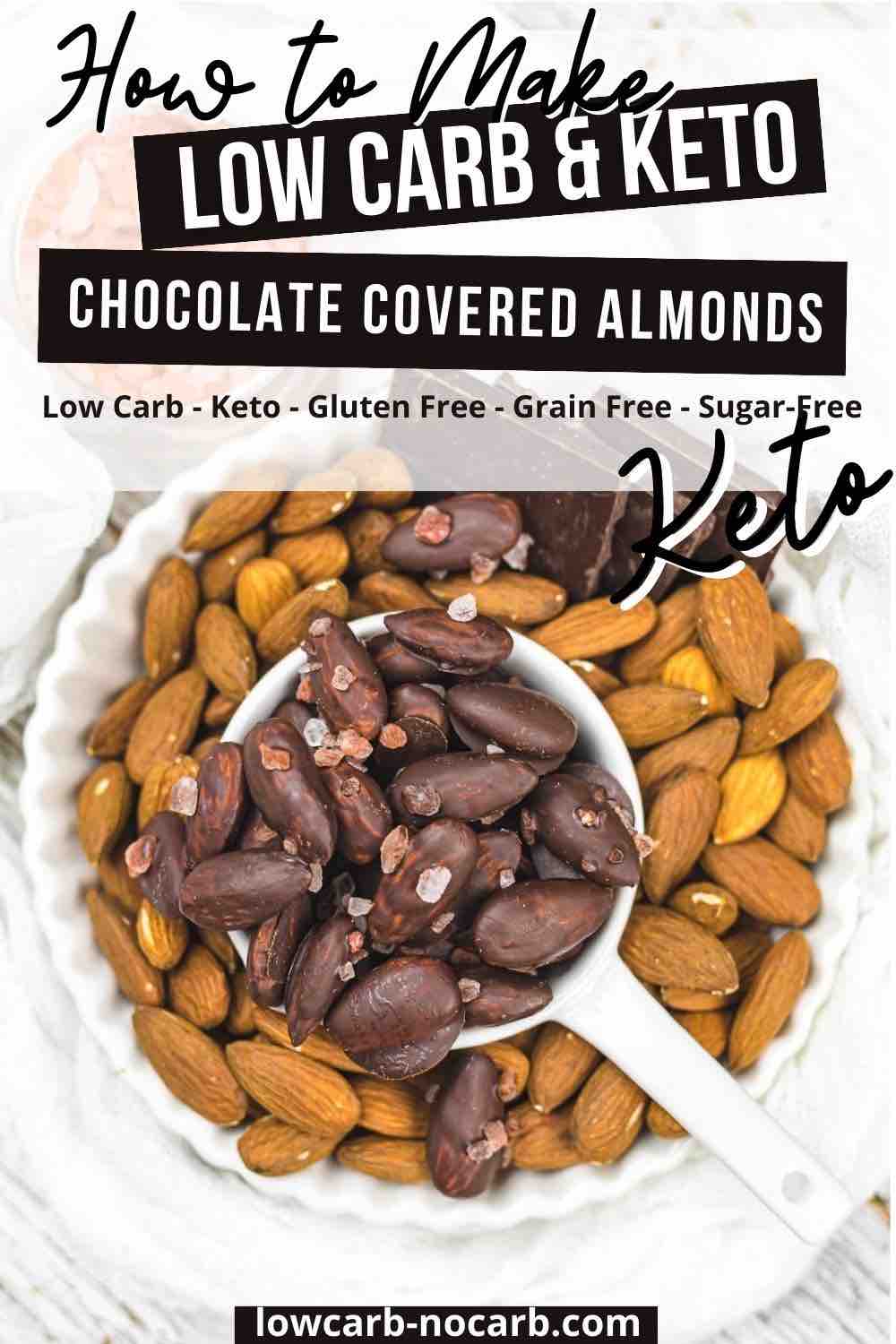 How to make low carb keto chocolate covered almonds.