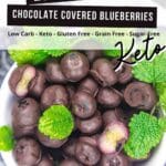 How to make low carb keto chocolate covered blueberries.