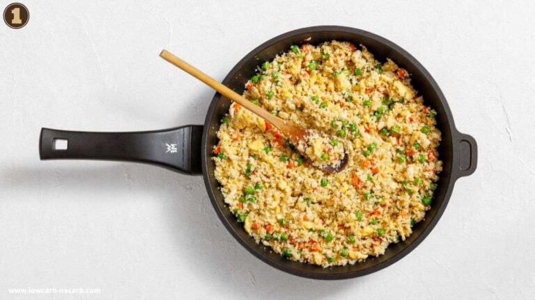 Easy Cauliflower Vegetable Fried Rice Bowl - Low Carb No Carb