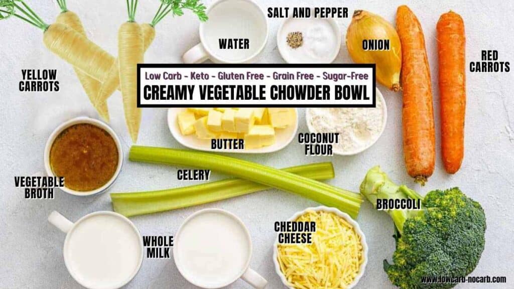 Creamy Vegetable Chowder Bowl - Low Carb No Carb