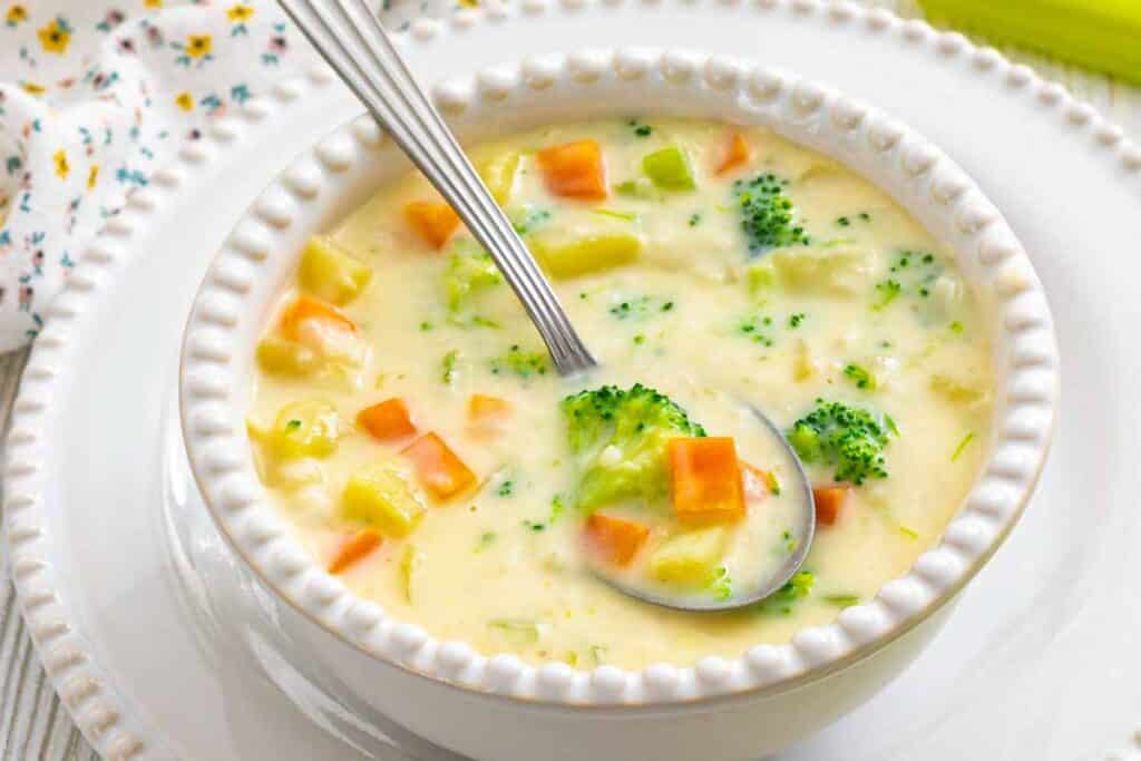 Creamy Vegetable Chowder Bowl - Low Carb No Carb